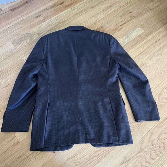 Canali 1934 Suit/Sport Coat Blue Grey Check 42R Dual Vents 2 Button 100% Wool - Picture 11 of 13